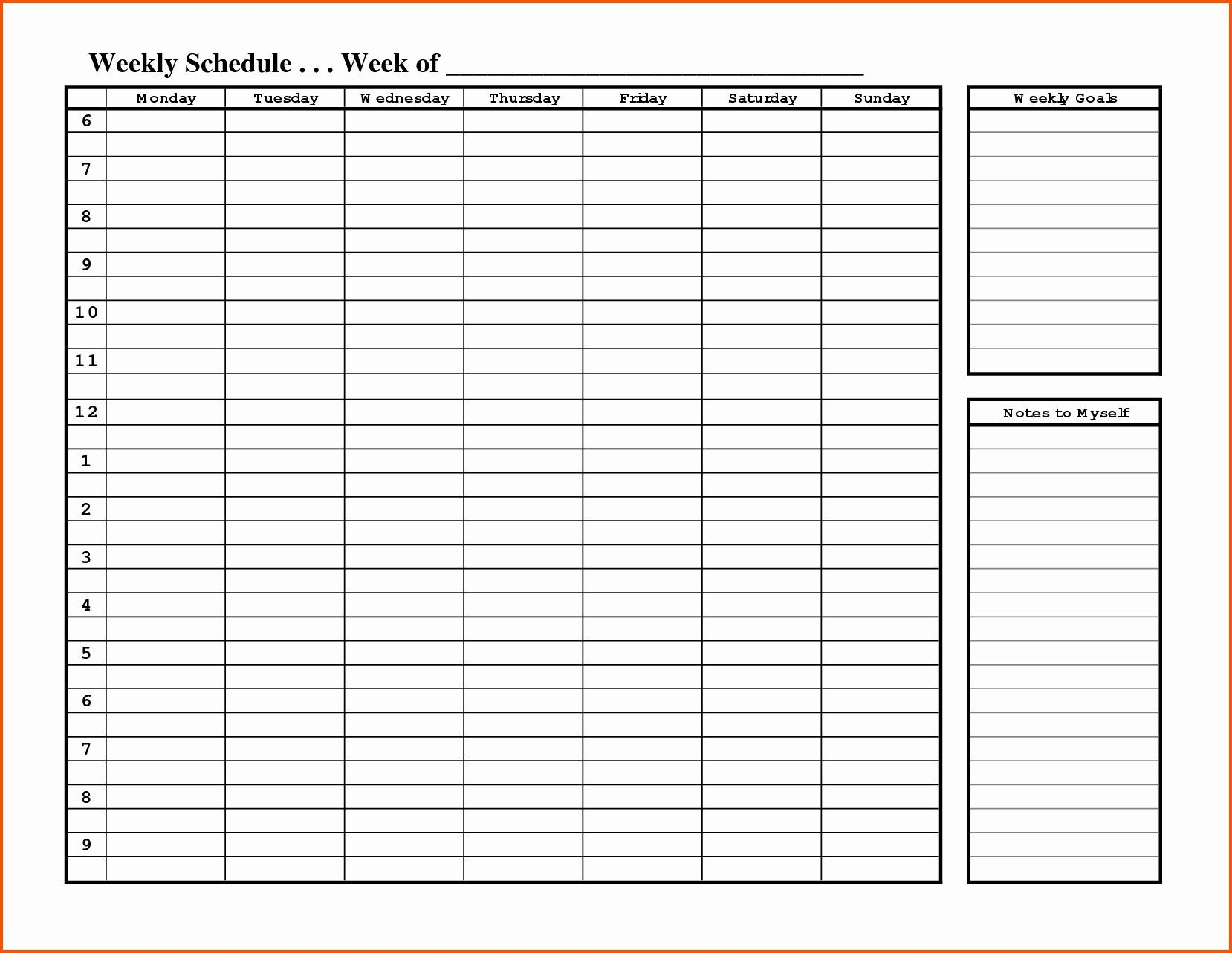 Hourly Agenda Template In Pdf Excel Word | Monthly