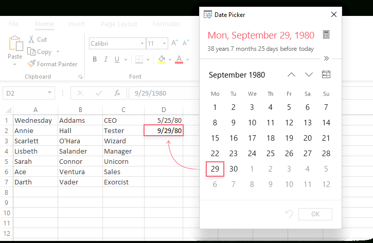 how to insert date in excel: auto fill dates, enter today