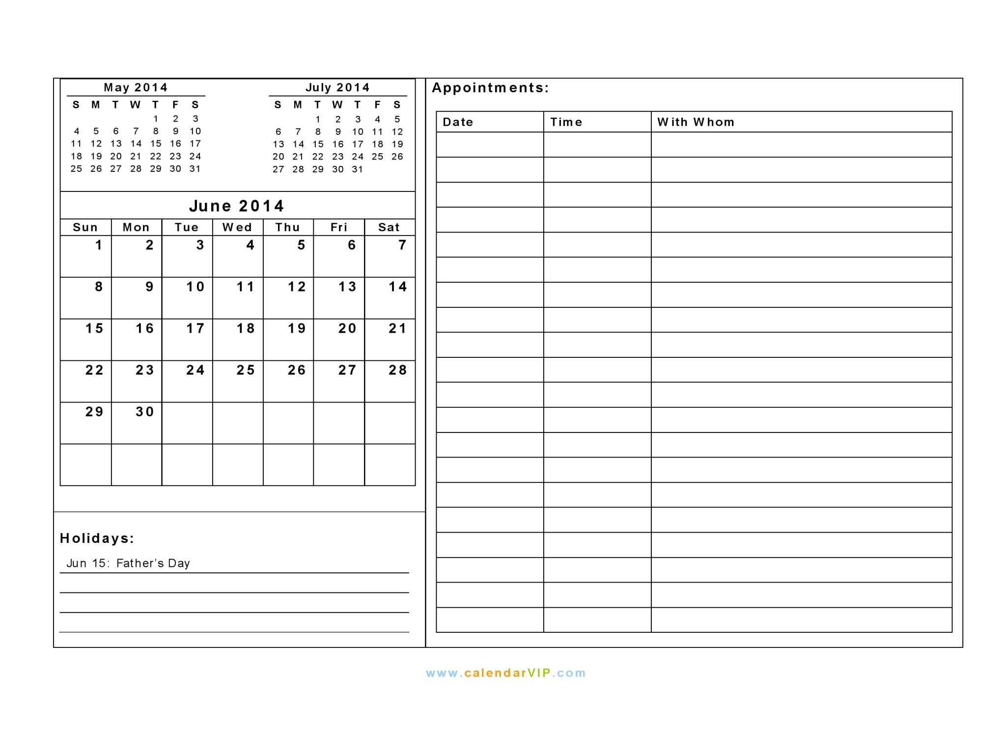June 2014 Calendar Blank Printable Calendar Template In