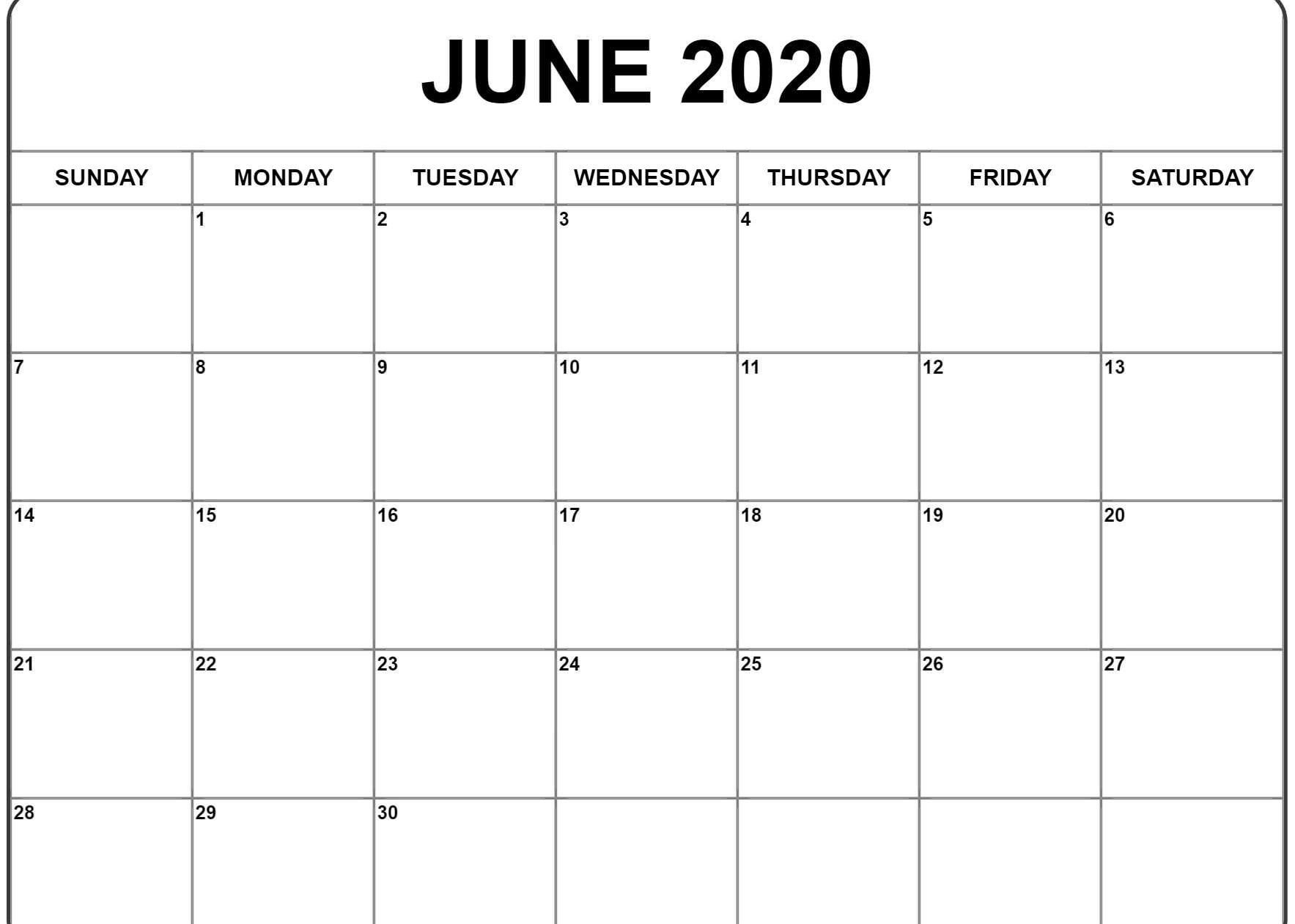 June 2020 Calendar | Excel Calendar, Excel Calendar