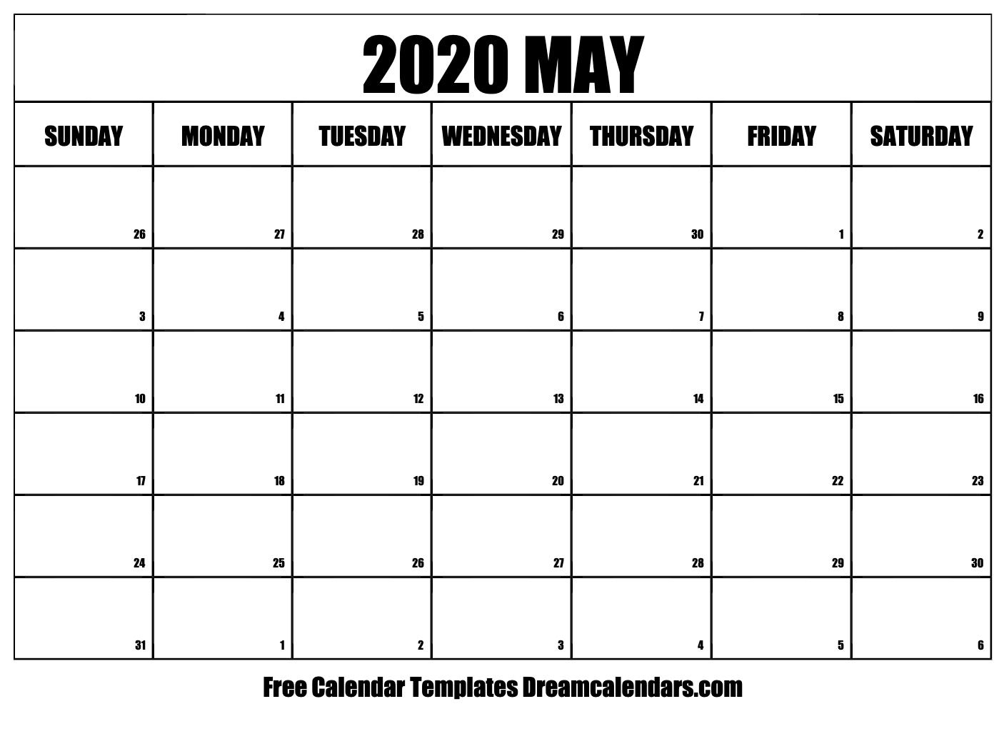 May 2020 Calendar | Free Blank Printable Templates
