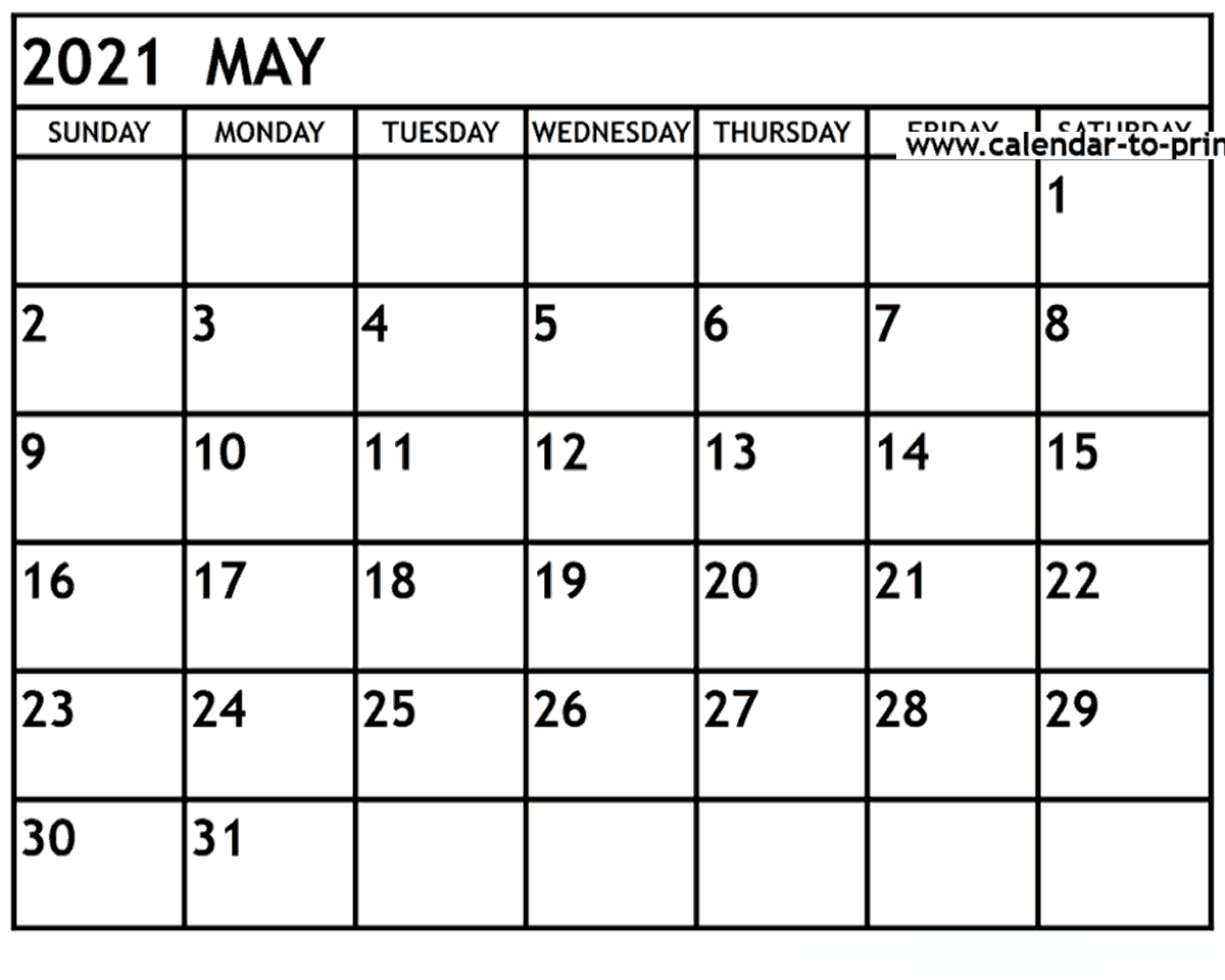 May 2021 Calendar Printable Pdf Mycalendarlabs