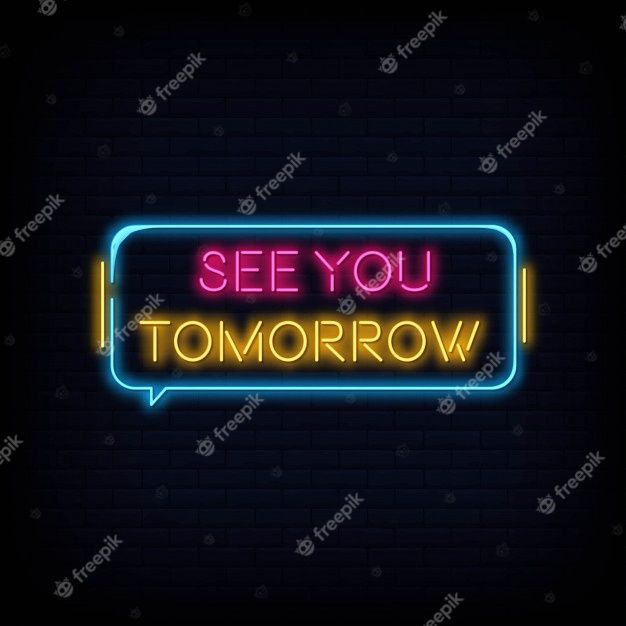 Modern Quote See You Tomorrow Neon Sign Text | Premium Vector