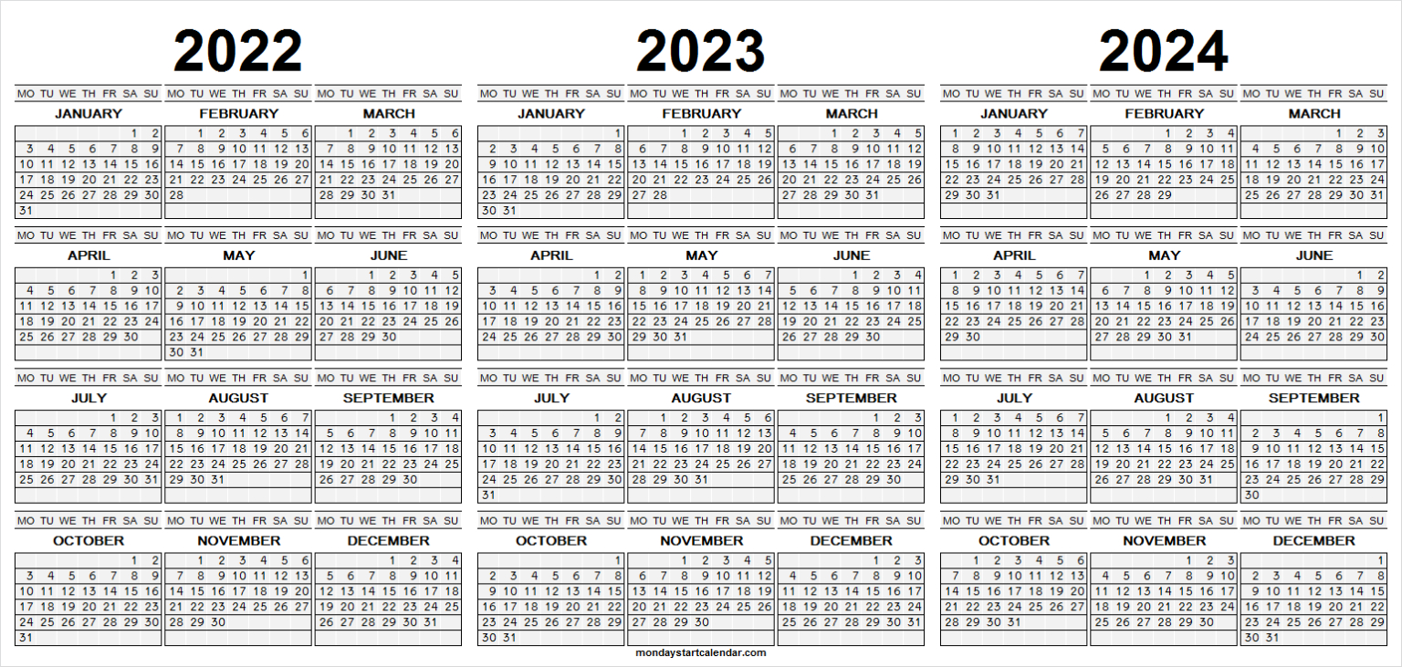 Calendar For 2022 & 2023 - Example Calendar Printable