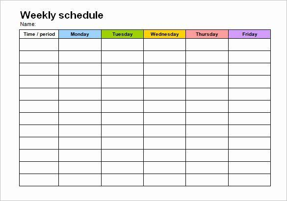 Monday Through Friday Hourly Calendar Luxury 40 Microsoft