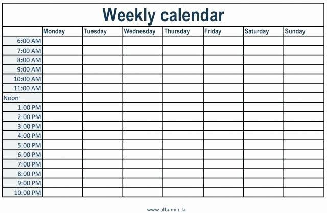 monday through friday schedule template luxury monday