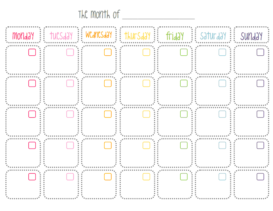 Monthly Calendar Pdf Google Drive | Calendar Printables