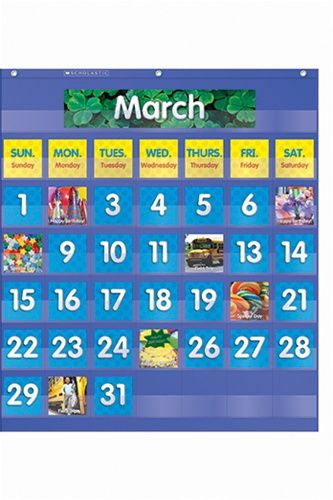 Monthly Calendar Pocket Chart Tf 5101