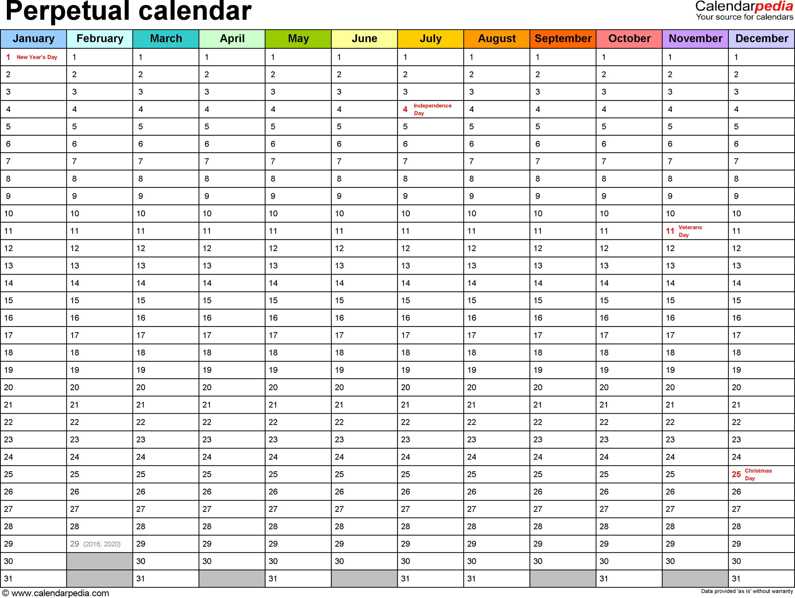 Monthly Calendar Spreadsheet