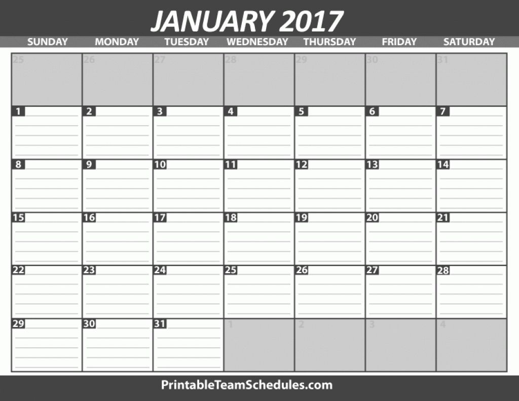 Monthly Calendar With Lines Printable Year Calendar
