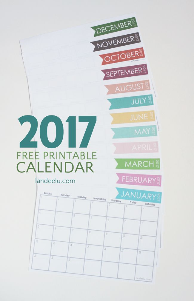 Musings Of An Average Mom: 2017 Monthly Calendars