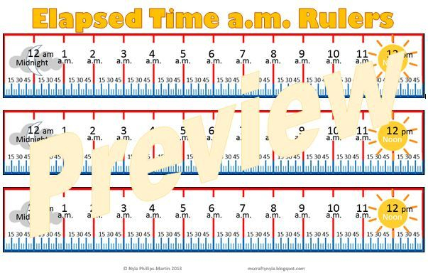 Nyla's Crafty Teaching: Elapsed Time Rulers For Quickly