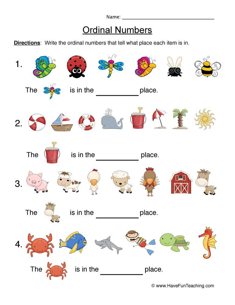 ordinal numbers worksheet 6