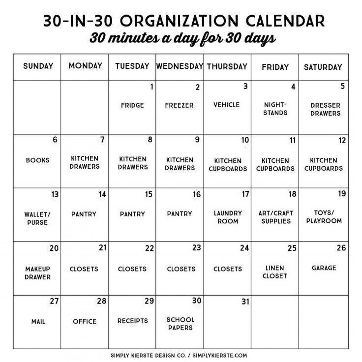 organization challenge: organized in 30 days, 30 minutes