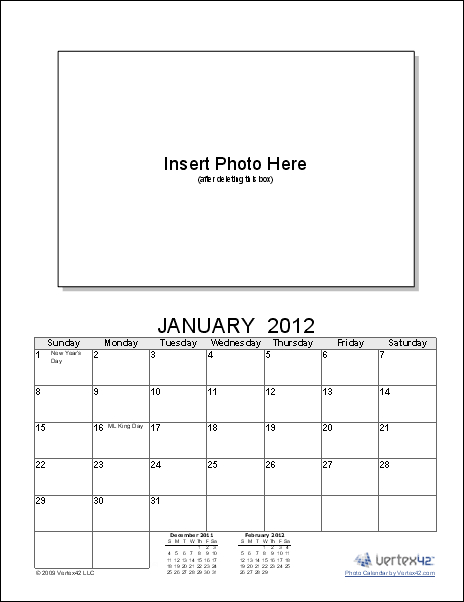 photo calendar template create a printable photo calendar