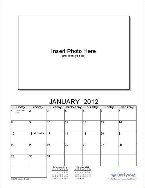 Photo Calendar Template Create A Printable Photo Calendar