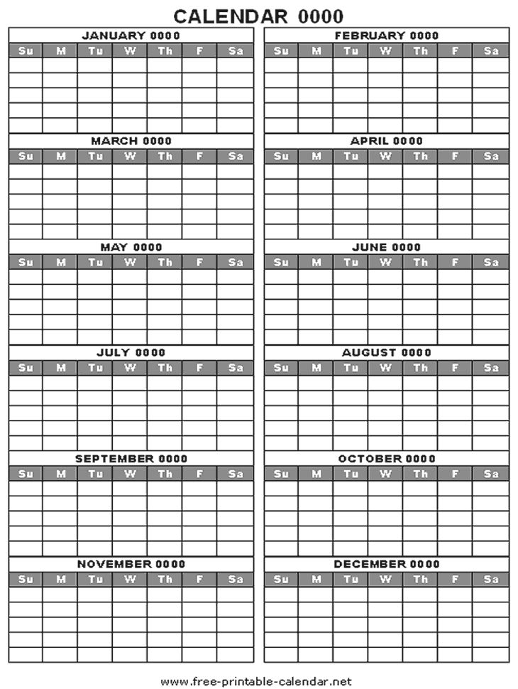 Pocket Calendar Template Printable Year Calendar