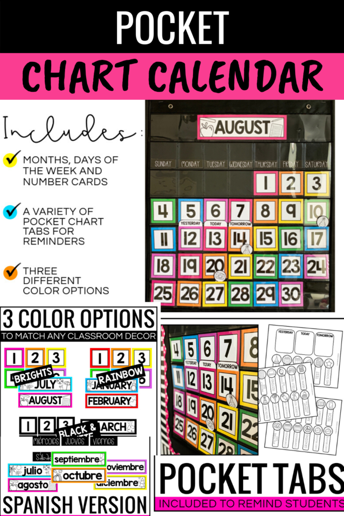 pocket chart calendar the creative classroom