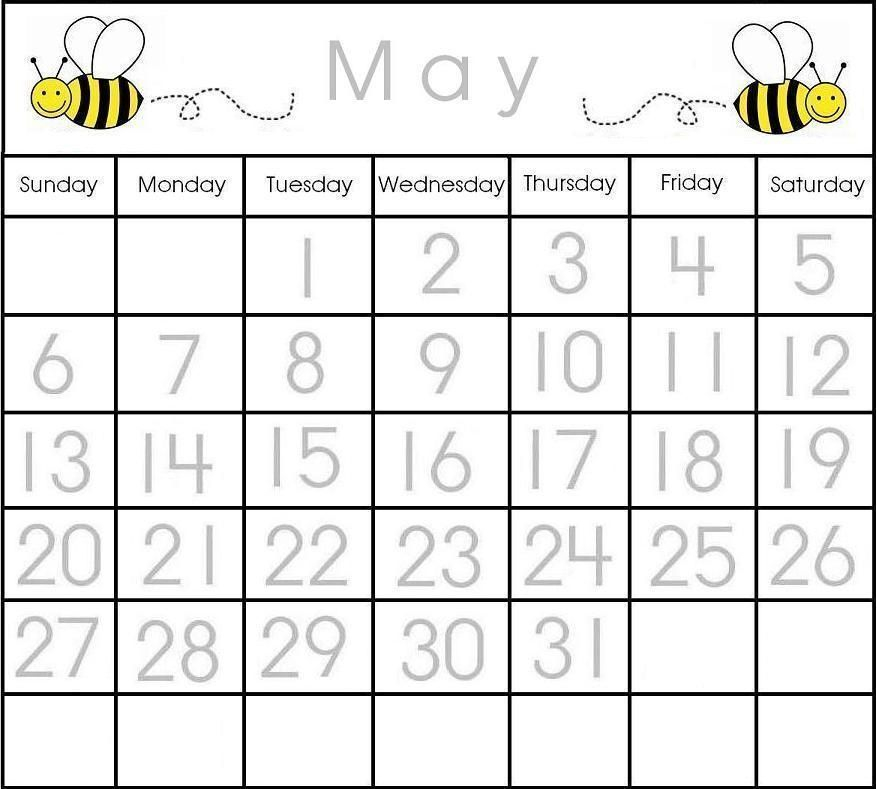 Preschool Printable Calendar Items | Preschool Calendar