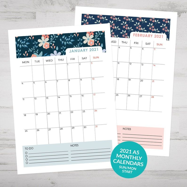 printable 2021 bullet journal calendar monthly calendars