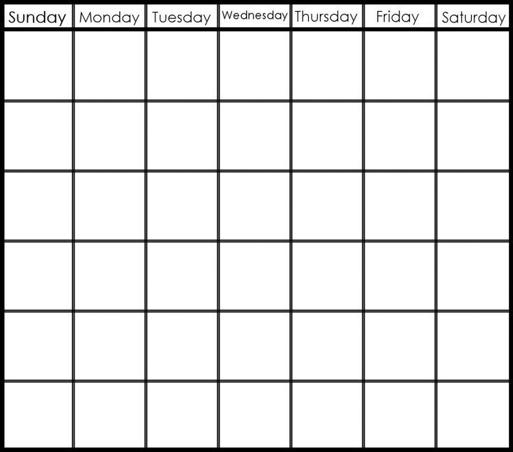 Printable 6 Week Calendar Printable 2 Week Calendar