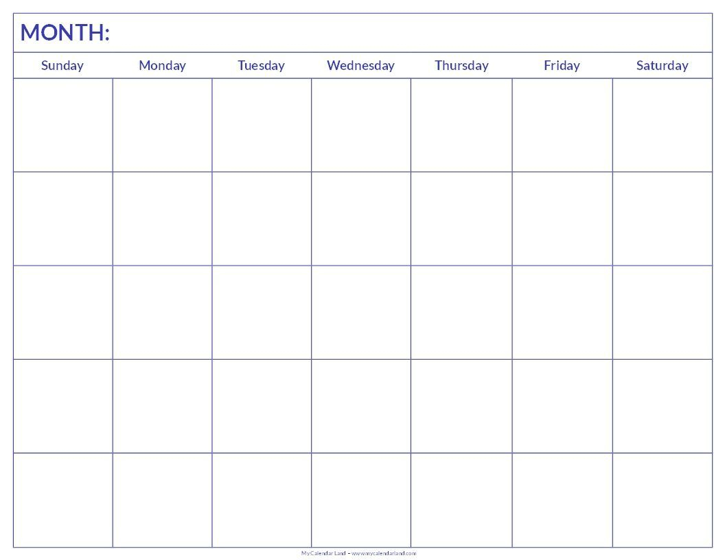 Printable Blank Calendar | Blank Calendar Pages, Blank