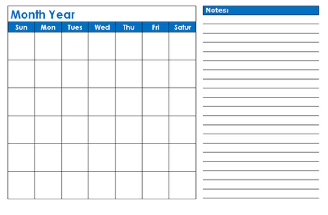 printable blank calendar templates