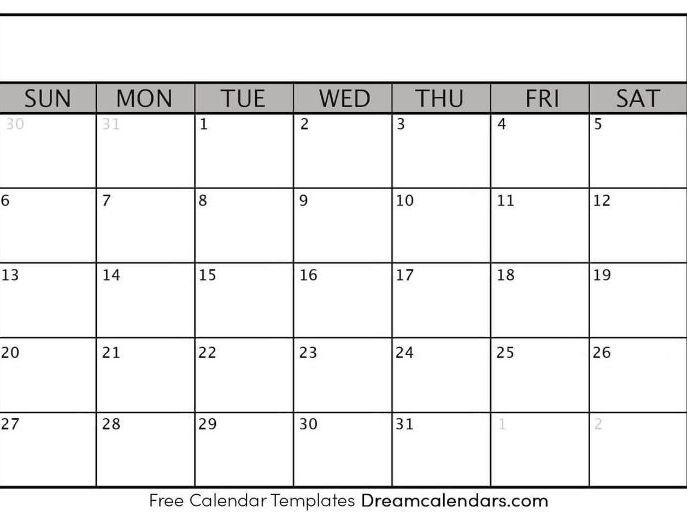 Printable Blank Calendar Templates | Teaching Resources