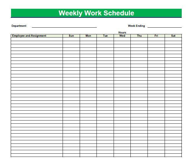 Printable Blank Pdf Weekly Schedules | Blank Pdf Weekly