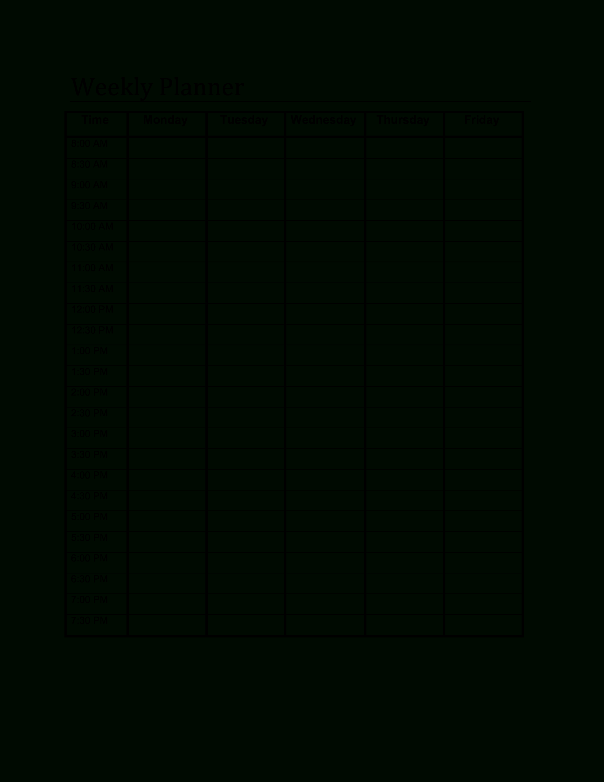 Printable Blank Weekly Planner How To Create A Weekly