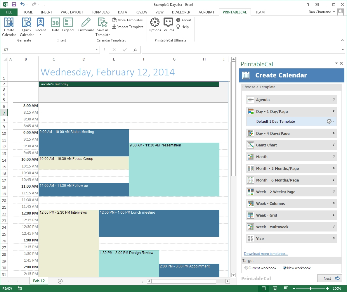 printable calendar custom date range : free calendar template