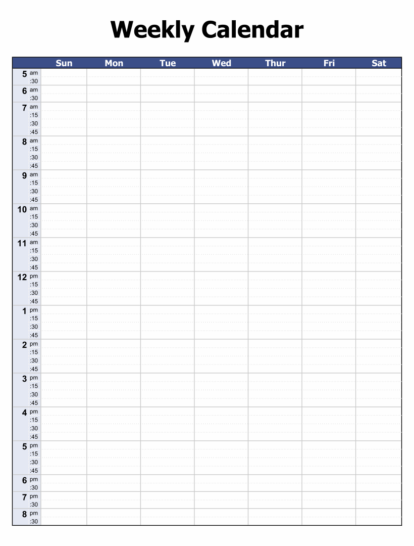 Printable Calendar With Time Slots Time Slot Template