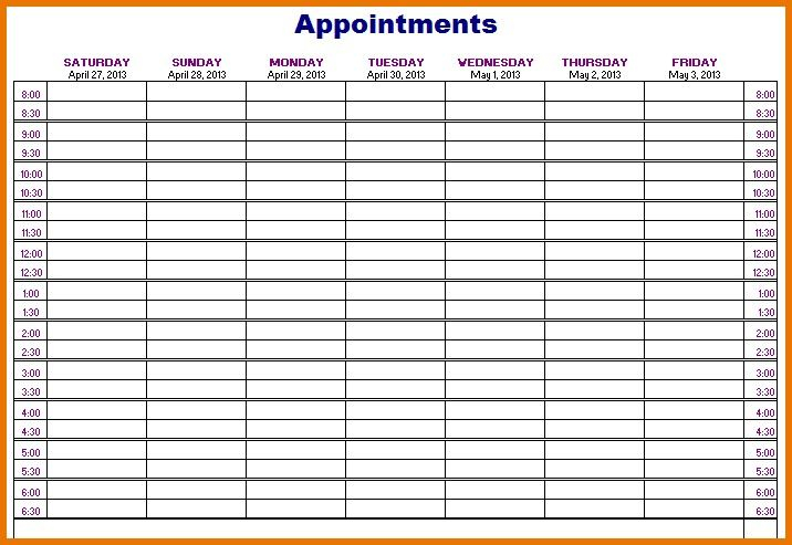 Printable Daily Appointment Calendar | Get Free Printable