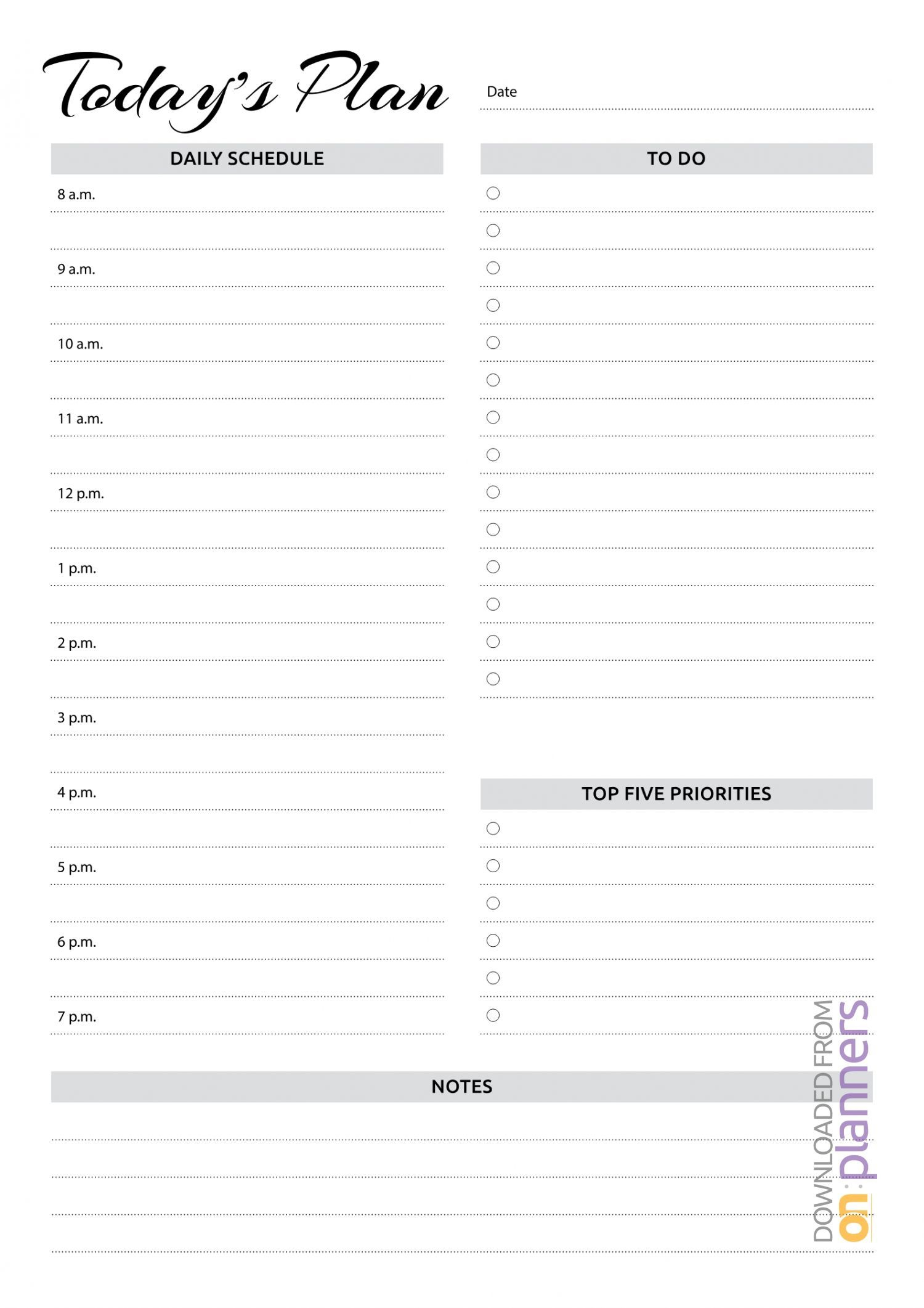Printable Half Hour Day Planner In 2020 | Daily Planner
