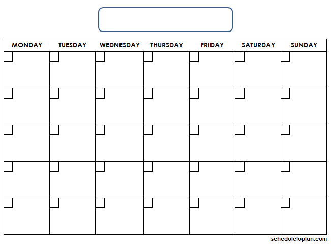 printable monthly blank calendar template | calendar