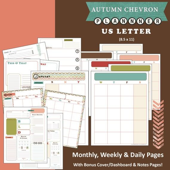 Printable Monthly Weekly & Daily Planner Pages Undated