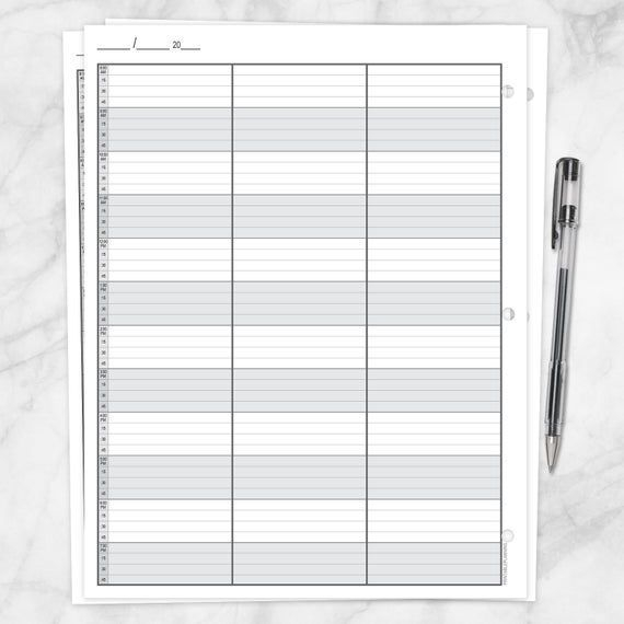 printable schedule sheet front back appointment sheet with