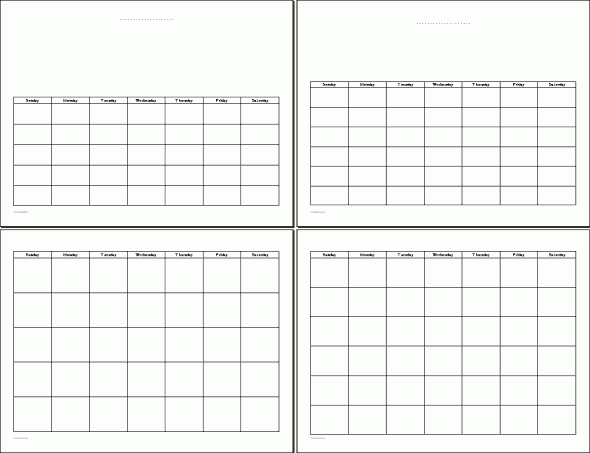 Printable Undated Calendars | Blank Calendar Template