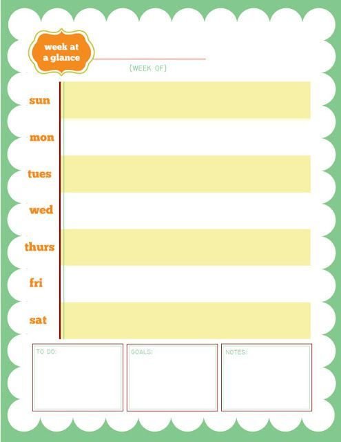 Printable Week At A Glance Calendar (with Images) | Week