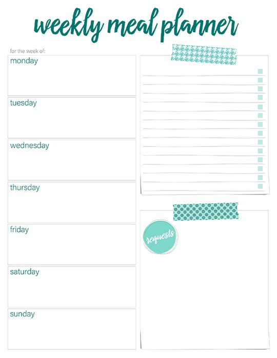 printable weekly meal planners free | live craft eat