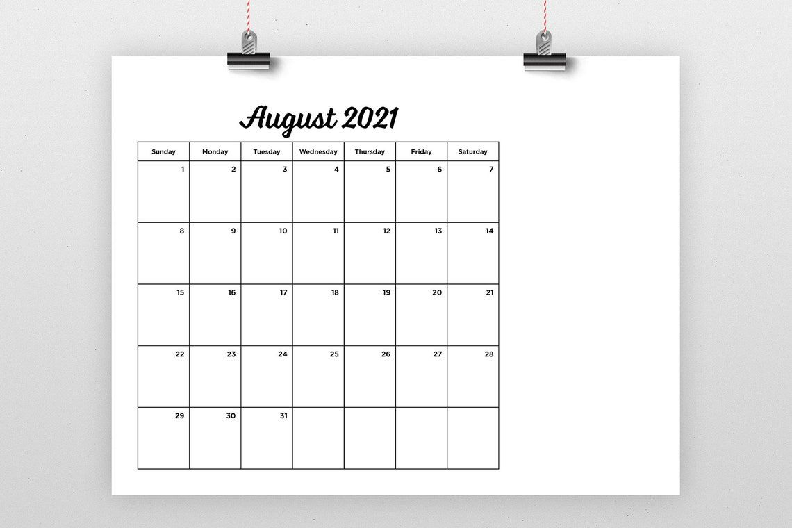 Sale 8 5 X 11 & 8 5 X 8 Inch 2021 Calendar Template