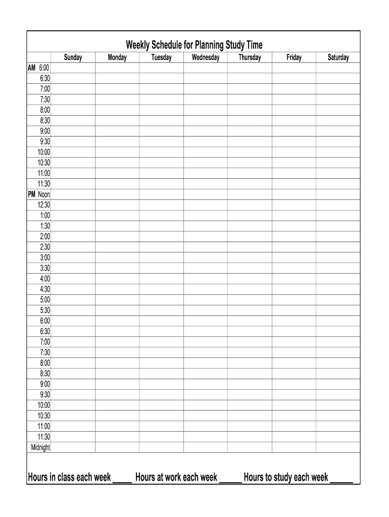 schedule grid template fill online, printable, fillable
