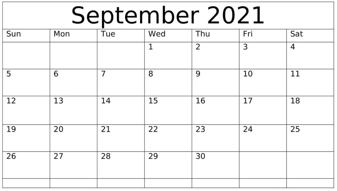 September 2021 Calendar Printable Template Mycalendarlabs
