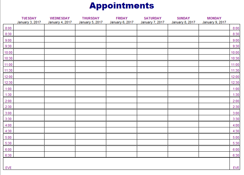 sizzling printable appointment sheets mason website