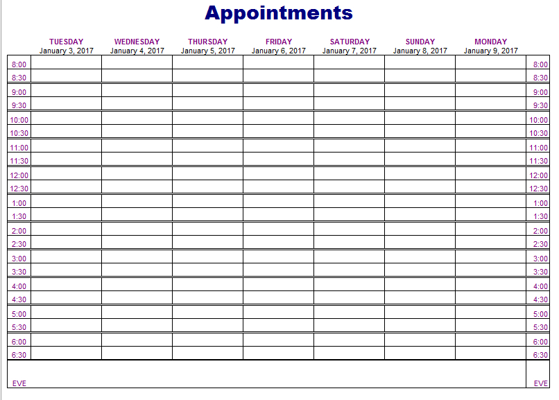 Sizzling Printable Appointment Sheets Mason Website