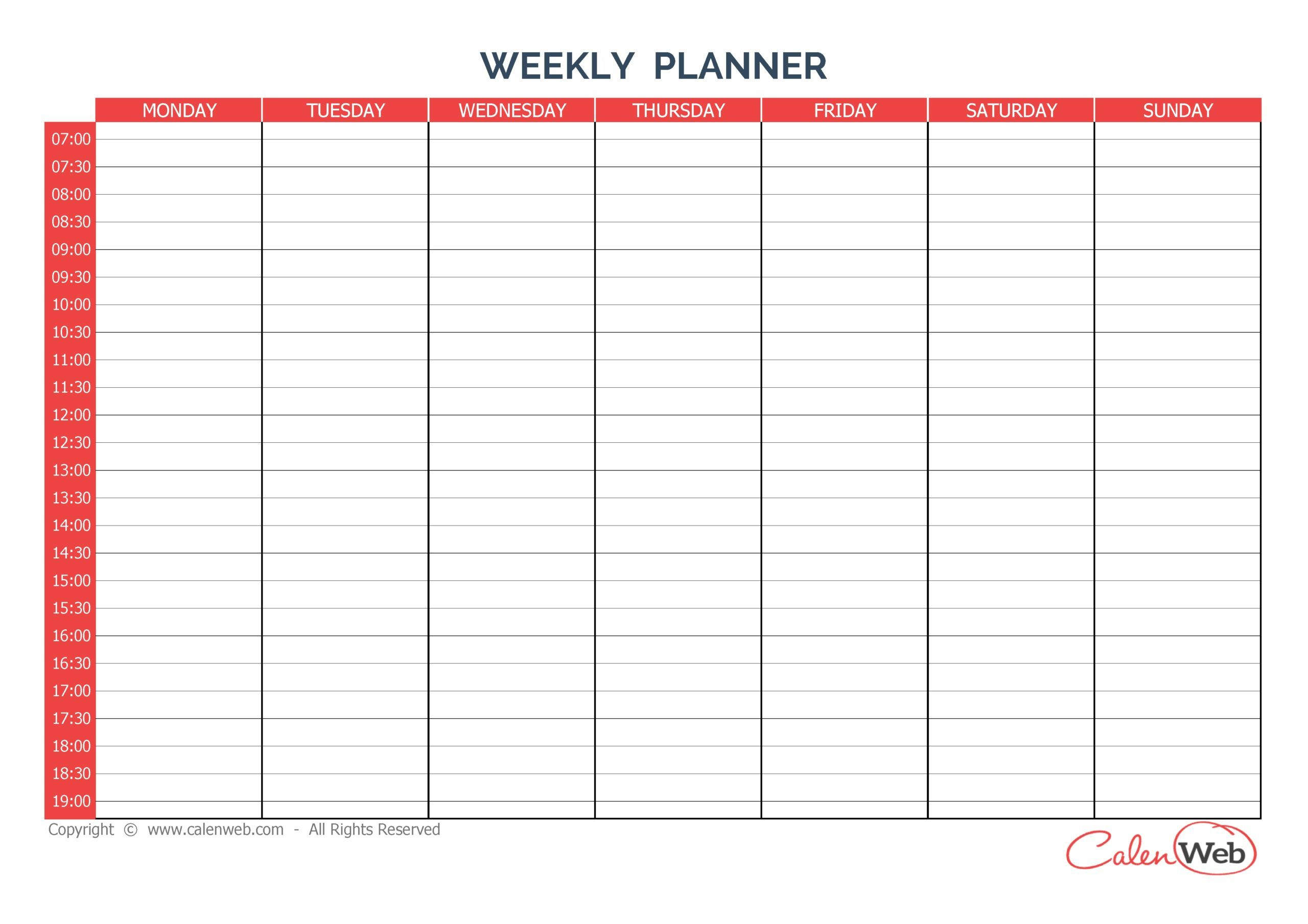 Blank Monday Through Sunday Calendar Example Calendar Printable