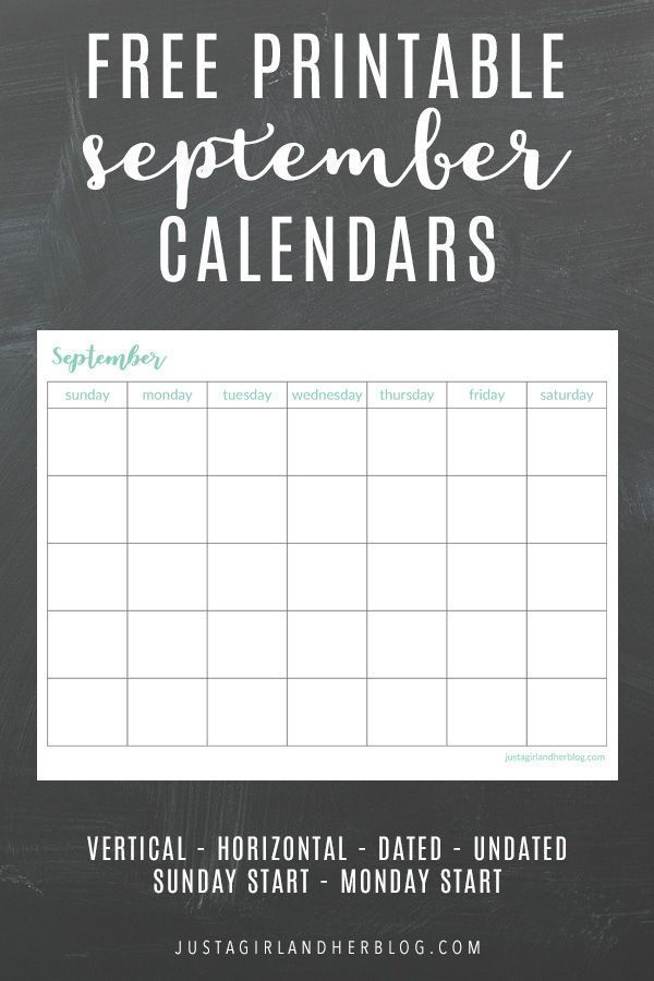 Time To Get Organized! September Calendar Pages Can Help