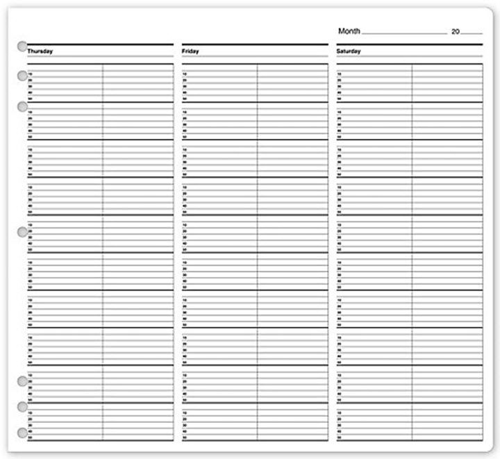 Timescan Appointment Sheets, 2 Column, 10 Minute Intervals