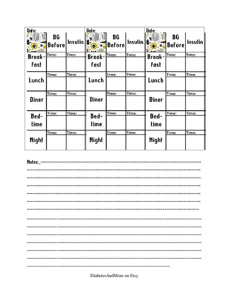 type 1 diabetes planner journal 2019 2020 monthly calendar