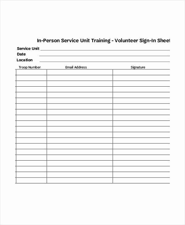 Volunteer Hours Form Template In 2020 | Sign In Sheet